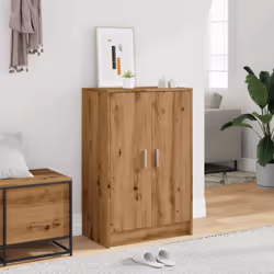 vidaXL Shoe Bench Hallway Bench Seat Shoe Organiser Shoe Rack Engineered Wood - artisan oak