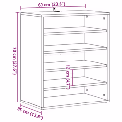 vidaXL Shoe Cabinet Shoe Storage Rack Organiser Shoe Cupboard Engineered Wood - artisan oak