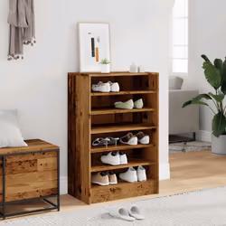 vidaXL Shoe Bench Chipboard Home Shoe Organiser Rack Hall Bench Multi Colours - old wood - Additional view 2