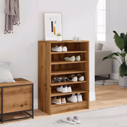 vidaXL Shoe Bench Chipboard Home Shoe Organiser Rack Hall Bench Multi Colours - artisan oak - Additional view 2