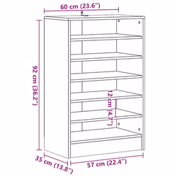 vidaXL Shoe Bench Chipboard Home Shoe Organiser Rack Hall Bench Multi Colours - artisan oak - Additional view 3