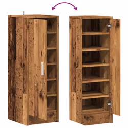 vidaXL Shoe Cabinet Engineered Wood Shoe Storage Shelf Rack Set Multi Colours - old wood - Additional view 7