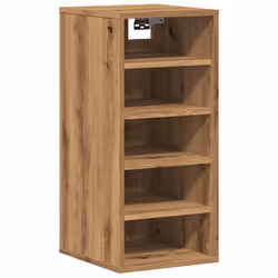 vidaXL 1/2x Shoe Bench Chipboard Shoe Organiser Rack Hall Bench Multi Colours - artisan oak, 2 pcs - Additional view 6