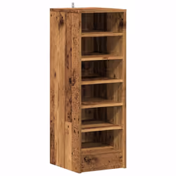 vidaXL Shoe Cabinet Chipboard Home Shoe Storage Organiser Rack Multi Colours - old wood