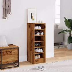 vidaXL Shoe Cabinet Chipboard Home Shoe Storage Organiser Rack Multi Colours - old wood