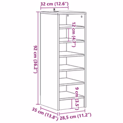 vidaXL Shoe Cabinet Chipboard Home Shoe Storage Organiser Rack Multi Colours - old wood - Additional view 8