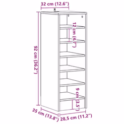 vidaXL Shoe Cabinet Chipboard Home Shoe Storage Organiser Rack Multi Colours - artisan oak