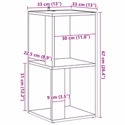 vidaXL Corner Cabinet Rack Standing Shelf Storage Cabinet Engineered Wood - old wood, 33 x 33 x 67 cm