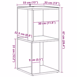 vidaXL Corner Cabinet Rack Standing Shelf Storage Cabinet Engineered Wood - artisan oak, 33 x 33 x 67 cm - Additional view 7
