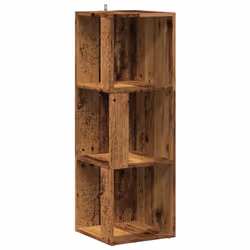 vidaXL Corner Cabinet Rack Standing Shelf Storage Cabinet Engineered Wood - old wood, 33 x 33 x 100 cm