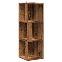 vidaXL Corner Cabinet Rack Standing Shelf Storage Cabinet Engineered Wood - old wood, 33 x 33 x 100 cm