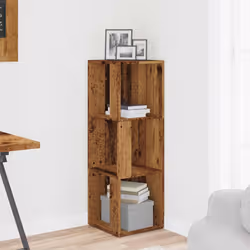 vidaXL Corner Cabinet Rack Standing Shelf Storage Cabinet Engineered Wood - old wood, 33 x 33 x 100 cm