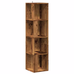vidaXL Corner Cabinet Rack Standing Shelf Storage Cabinet Engineered Wood - old wood, 33 x 33 x 132 cm