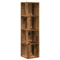 vidaXL Corner Cabinet Rack Standing Shelf Storage Cabinet Engineered Wood - old wood, 33 x 33 x 132 cm