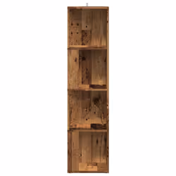 vidaXL Corner Cabinet Rack Standing Shelf Storage Cabinet Engineered Wood - old wood, 33 x 33 x 132 cm