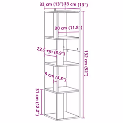 vidaXL Corner Cabinet Rack Standing Shelf Storage Cabinet Engineered Wood - artisan oak, 33 x 33 x 132 cm - Additional view 7