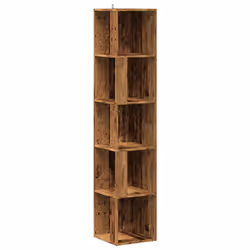 vidaXL Corner Cabinet Rack Standing Shelf Storage Cabinet Engineered Wood - old wood, 33 x 33 x 165 cm