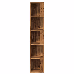 vidaXL Corner Cabinet Rack Standing Shelf Storage Cabinet Engineered Wood - old wood, 33 x 33 x 165 cm - Additional view 4