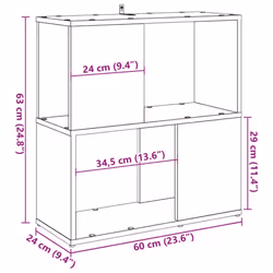 vidaXL Book Cabinet Highboard Book Rack Display Storage Shelf Engineered wood - old wood