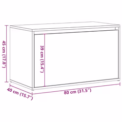 vidaXL Hall Bench 80x40x45 cm Old Wood Engineered Wood box bench - Additional view 9