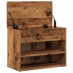 vidaXL Shoe Bench Hallway Bench Seat Shoe Organiser Shoe Rack Engineered Wood - old wood - Additional view 6