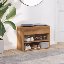 vidaXL Shoe Bench Hallway Bench Seat Shoe Organiser Shoe Rack Engineered Wood - artisan oak