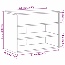 vidaXL Shoe Bench Hallway Bench Seat Shoe Organiser Shoe Rack Engineered Wood - artisan oak - Additional view 9