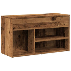 vidaXL Shoe Bench Hallway Bench Seat Shoe Organiser Shoe Rack Engineered Wood - old wood