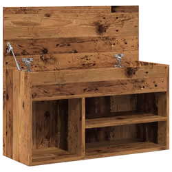 vidaXL Shoe Bench Hallway Bench Seat Shoe Organiser Shoe Rack Engineered Wood - old wood - Additional view 6