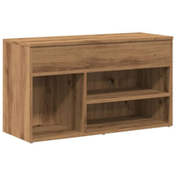 vidaXL Shoe Bench Hallway Bench Seat Shoe Organiser Shoe Rack Engineered Wood - artisan oak