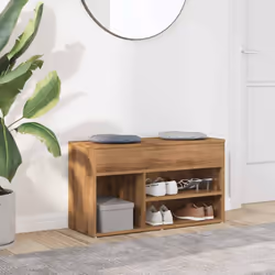 vidaXL Shoe Bench Hallway Bench Seat Shoe Organiser Shoe Rack Engineered Wood - artisan oak