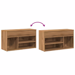 vidaXL Shoe Bench Hallway Bench Seat Shoe Organiser Shoe Rack Engineered Wood - artisan oak - Additional view 7