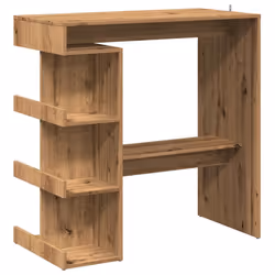 vidaXL Bar Table with Storage Rack Bar High Table Pub Table Engineered Wood - artisan oak