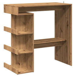 vidaXL Bar Table with Storage Rack Bar High Table Pub Table Engineered Wood - artisan oak