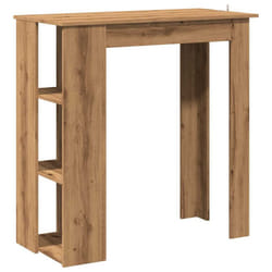 vidaXL Bar Table with Shelf Bar High Table Bistro Pub Table Engineered Wood - artisan oak