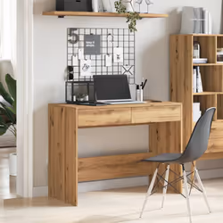 vidaXL Desk Home Office Working Writing Table Computer Desk Engineered Wood - artisan oak