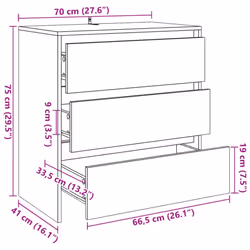 vidaXL Sideboard Storage Cupboard Cabinet Buffet Highboard Engineered Wood - artisan oak - Additional view 9