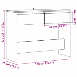 vidaXL Console Table Hallway Accent Couch Table End Side Table Engineered Wood - old wood - Additional view 9