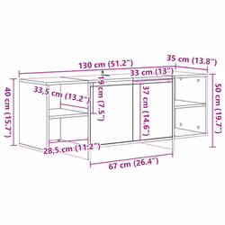 vidaXL TV Cabinet TV Stand Media TV Unit Entertainment Centre Engineered Wood - artisan oak - Additional view 9