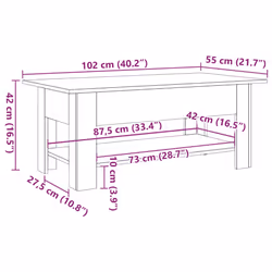 vidaXL Coffee Table Hallway End Table Side Table Artisan Oak Engineered Wood - Additional view 8