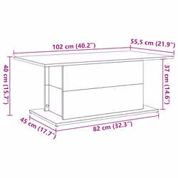 vidaXL Coffee Table Couch Table Hall End Center Accent Table Engineered Wood - old wood - Additional view 8