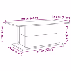 vidaXL Coffee Table Couch Table Hall End Center Accent Table Engineered Wood - artisan oak - Additional view 8