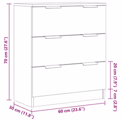 vidaXL Sideboard Console Cabinet Storage Cupboard Highboard Engineered Wood - old wood - Additional view 9