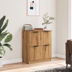 vidaXL Sideboard Console Cabinet Storage Cupboard Highboard Engineered Wood - artisan oak