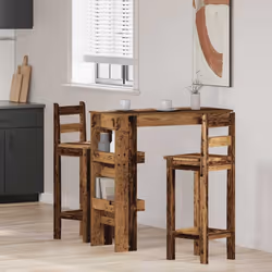 vidaXL Wall Bar Table Pub Table Indoor Furniture Engineered Wood Multi Colours - old wood - Additional view 2
