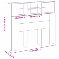 vidaXL Headboard Cabinet Bed Cabinet Bed Headboard Old Wood Engineered Wood - Additional view 3