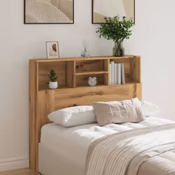 vidaXL Headboard Cabinet Bookcase Bed Headboard Artisian Oak Engineered Wood - Additional view 2