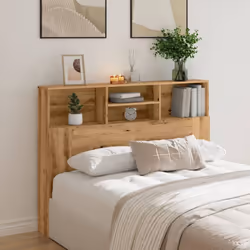 vidaXL Headboard Cabinet Bedroom Bookcase Headboard Furniture Multi Colours - artisan oak - Additional view 2