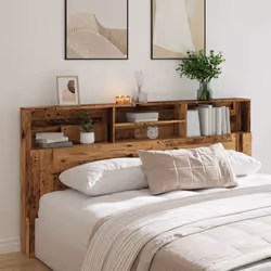 vidaXL Headboard Cabinet Bedroom Bookcase Headboard Furniture Multi Colours - old wood - Additional view 2