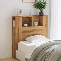 vidaXL Headboard Cabinet Bookcase Bed Headboard Artisan Oak Engineered Wood - Additional view 2